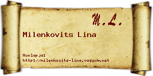 Milenkovits Lina névjegykártya
